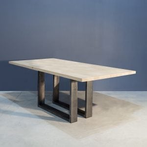 Massief eiken eettafel met industrieel zwart staal Kaal | Concept Table