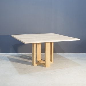 Massief eiken vierkante eettafel Kaal | Concept Table