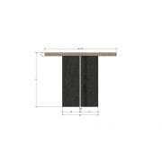 Moderne tafel met industrieel zwart stalen poten Kopse kant | Concept Table