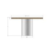Robuust vierkante tafel met RVS kolompoot | Concept Table