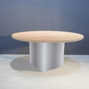 Robuuste ronde tafel met RVS kolompoot Kaal | Concept Table