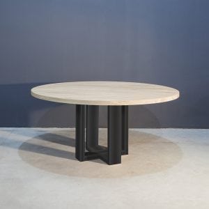 Ronde eettafel met industrieel zwart staal Kaal | Concept Table