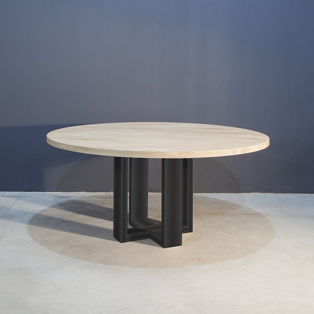 Wonderbaarlijk Ronde eettafel met industrieel zwart staal | Concept Table KQ-39