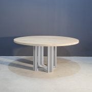 Ronde eettafel met modern RVS onderstel Kaal | Concept Table