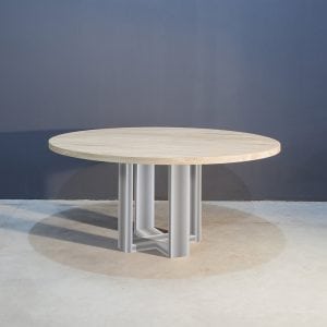 Ronde eettafel met modern RVS onderstel Kaal | Concept Table