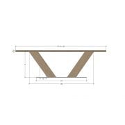 Stoere eettafel met v-poot Lange kant | Concept Table